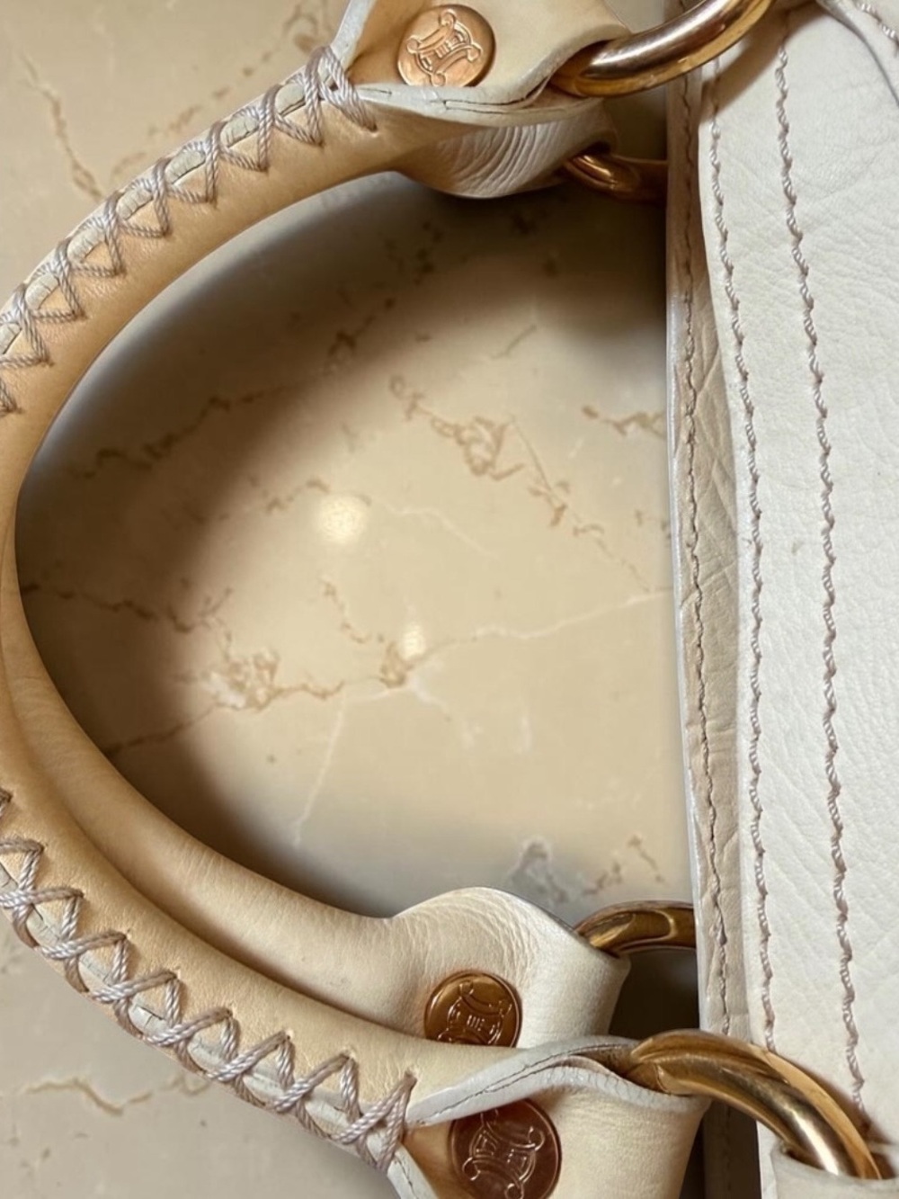 Authentic Celine Beige Leather Tote Bag Quiet Luxury Designer Tote with COA - Picture 6 of 15
